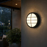 Round LED outdoor porch light detail view 3 showing finish and construction