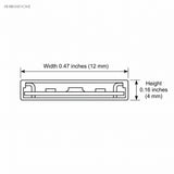 Line drawing giving the strip width 0.47 inches and height 0.16 inches