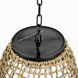 Solar woven bell pendant lantern detail view 11 showing finish and construction