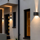 Up and down LED cube sconce detail view 10 showing finish and construction