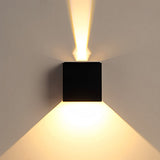 Up and down LED cube sconce detail view 14 showing finish and construction