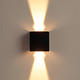 Up and down LED cube sconce detail view 13 showing finish and construction