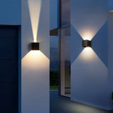 Up and down LED cube sconce detail view 4 showing finish and construction