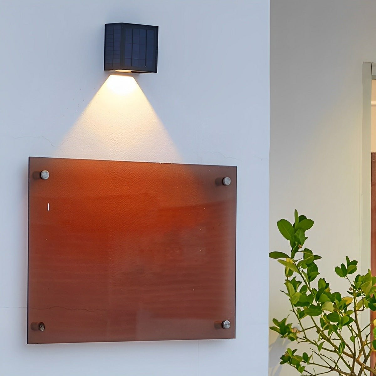 Up and down LED cube sconce detail view 7 showing finish and construction