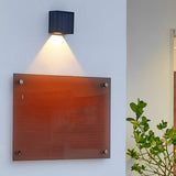 Up and down LED cube sconce detail view 7 showing finish and construction