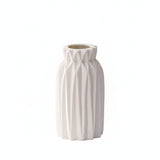 White Ceramic Vase - Textured Large Floor Vase for Stylish Home Décor - Textured Ceramic Vase - Hurbane Home