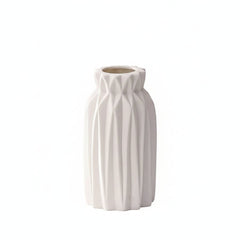 White Ceramic Vase - Textured Large Floor Vase for Stylish Home Décor - Textured Ceramic Vase - Hurbane Home