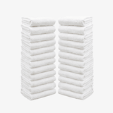 White Hand Towels Set - 100% Cotton, Highly Absorbent, 24 Pieces, 550 GSM - Hand Towels - Hurbane Home