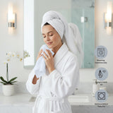 White Hand Towels Set - 100% Cotton, Highly Absorbent, 24 Pieces, 550 GSM - Hand Towels - Hurbane Home