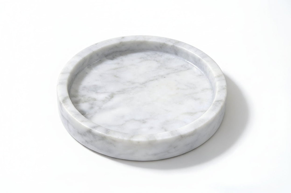 White Marble Soap Tray - Elegant Bathroom Organizer & Dispenser Holder - marble soap tray - Hurbane Home