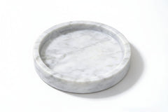 White Marble Soap Tray - Elegant Bathroom Organizer & Dispenser Holder - marble soap tray - Hurbane Home