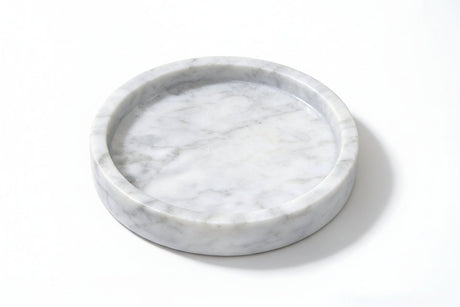 White Marble Soap Tray - Elegant Bathroom Organizer & Dispenser Holder - marble soap tray - Hurbane Home