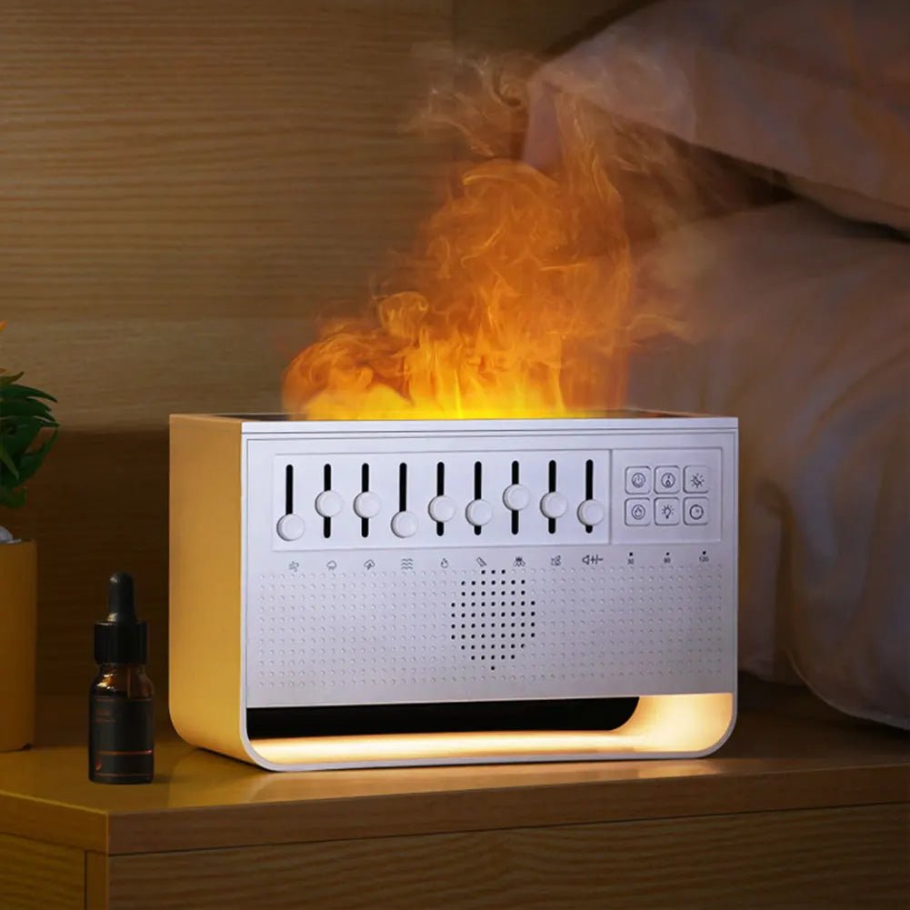 White Noise Sound Machine - Portable Sleep Aid with Bluetooth Speaker and Night Light Humidifier - Hurbane Home