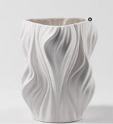 White Textured Ceramic Vase - Elegant Home Decor & Floral Display Accent - Textured Ceramic Vase - Hurbane Home
