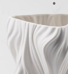 White Textured Ceramic Vase - Elegant Home Decor & Floral Display Accent - Textured Ceramic Vase - Hurbane Home