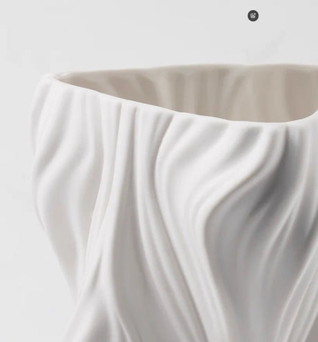 White Textured Ceramic Vase - Elegant Home Decor & Floral Display Accent - Textured Ceramic Vase - Hurbane Home