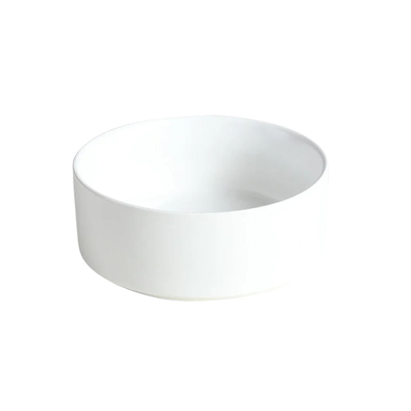 white ceramic pet bowl