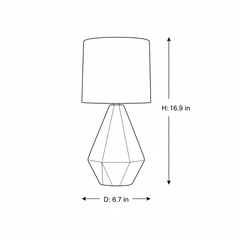White Ceramic Table Lamp with Faceted Sculptural Base