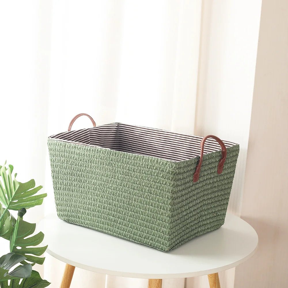 Wicker Laundry Basket – Foldable Rattan Style Storage Basket Large - Woven Laundry Basket - Hurbane Home