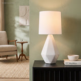 White Ceramic Table Lamp in a styled room