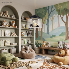 Clear Glass Pendant Light with Animal Figures in a living space