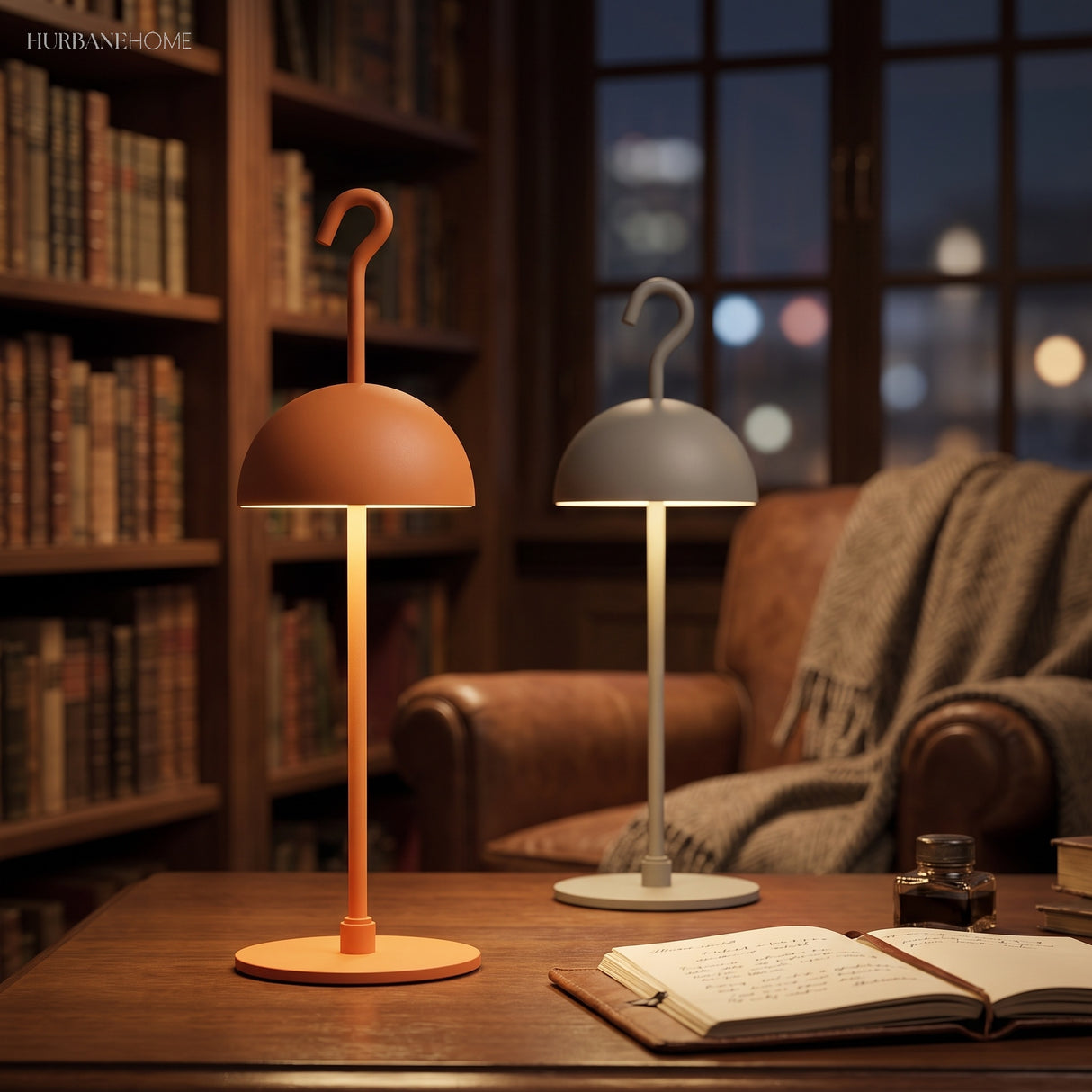 Cordless Rechargeable LED Portable Table Lamp in a bedroom setting