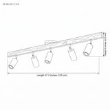 Dimension drawing of the five head bar at 47.2 inches long and 8.9 inches high