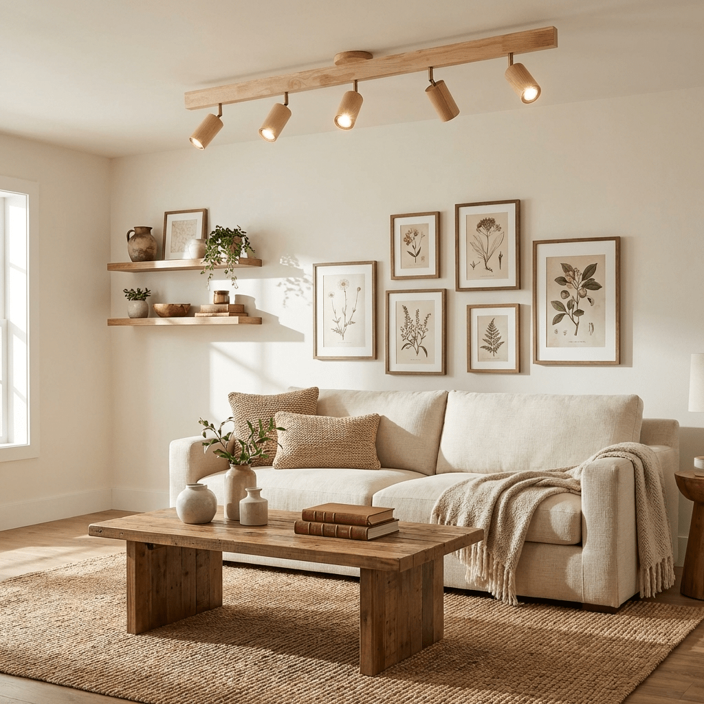 Wood beam multi head track ceiling spotlight further product image 4