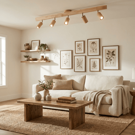 Wood beam multi head track ceiling spotlight further product image 4