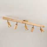 Wood beam multi head track ceiling spotlight alternative angle view 7