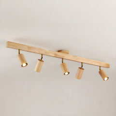 Wood beam multi head track ceiling spotlight alternative angle view 7