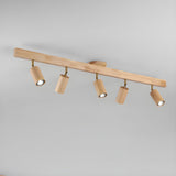 Wood beam multi head track ceiling spotlight alternative angle view 13