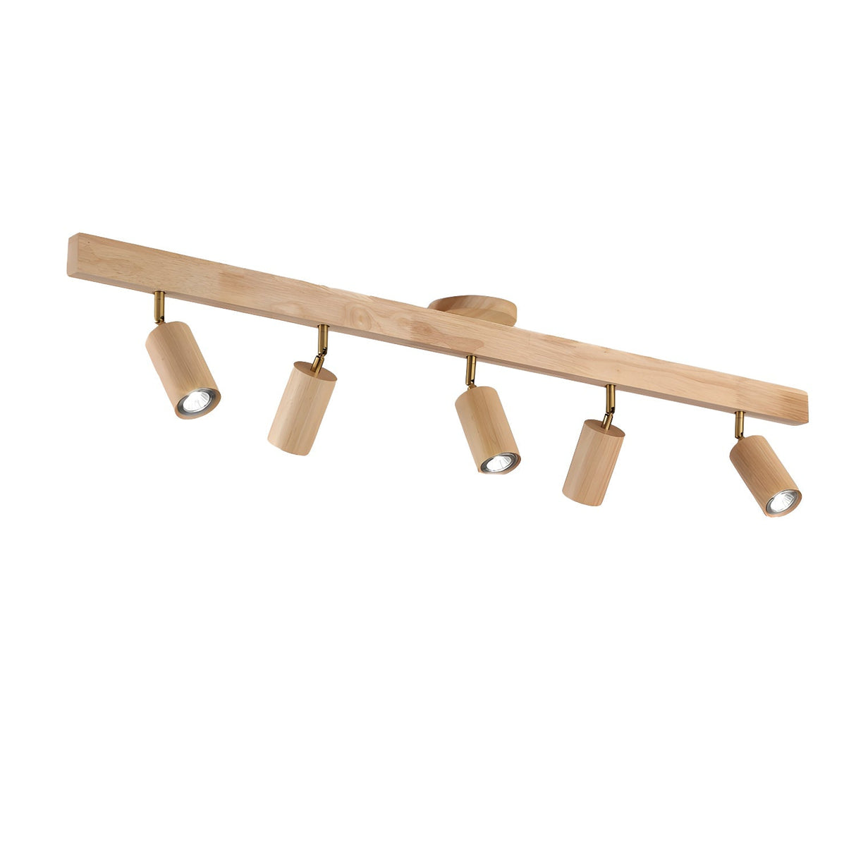 Wood beam multi head track ceiling spotlight alternative angle view 19