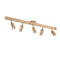 Wood beam multi head track ceiling spotlight alternative angle view 19
