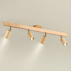 Wood beam multi head track ceiling spotlight colour option view 21