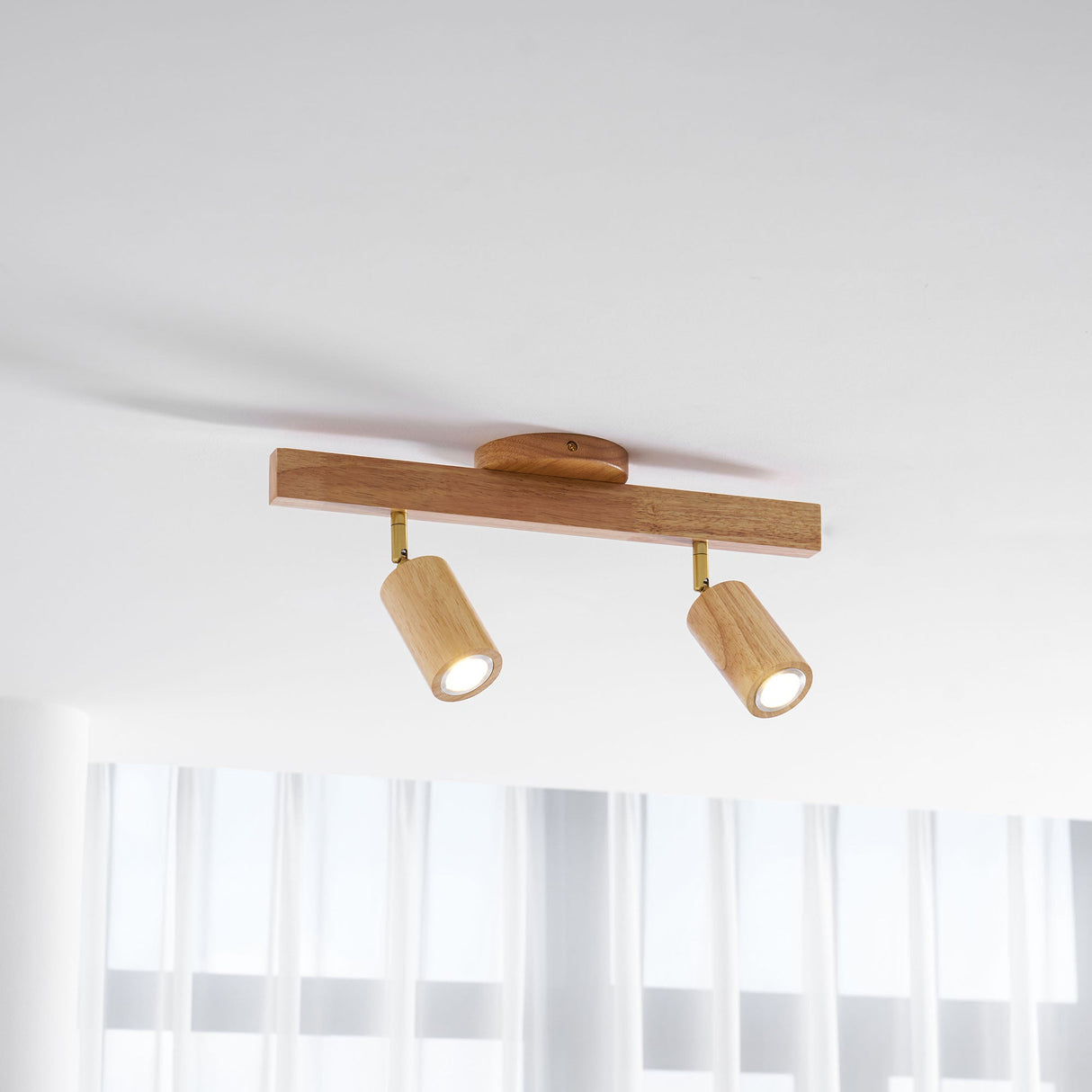 Wood beam multi head track ceiling spotlight supplementary product view 29