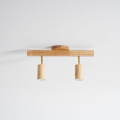 Wood beam multi head track ceiling spotlight alternative angle view 31