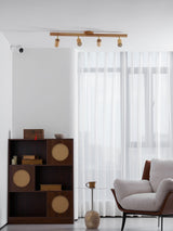 Wood beam multi head track ceiling spotlight colour option view 45