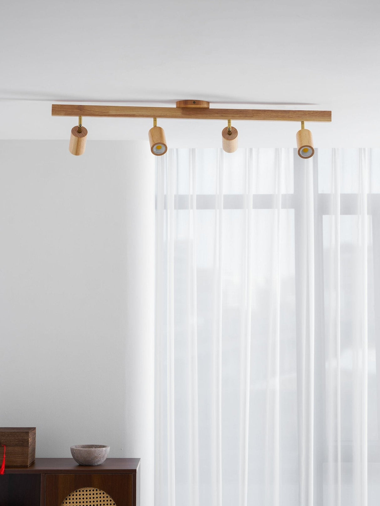 Wood beam multi head track ceiling spotlight further product image 46