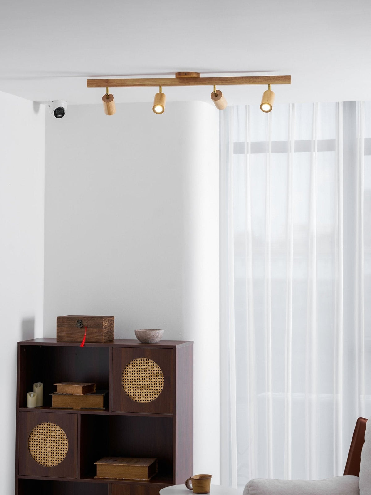 Wood beam multi head track ceiling spotlight supplementary product view 47