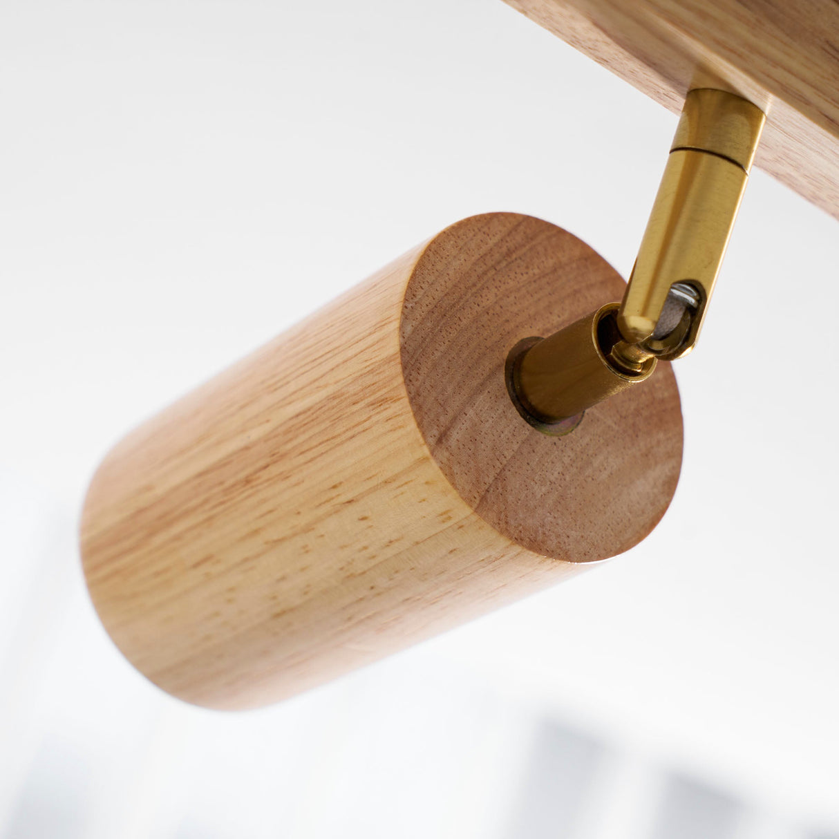 Wood beam multi head track ceiling spotlight close detail view 50