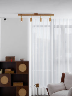 Wood beam multi head track ceiling spotlight colour option view 51