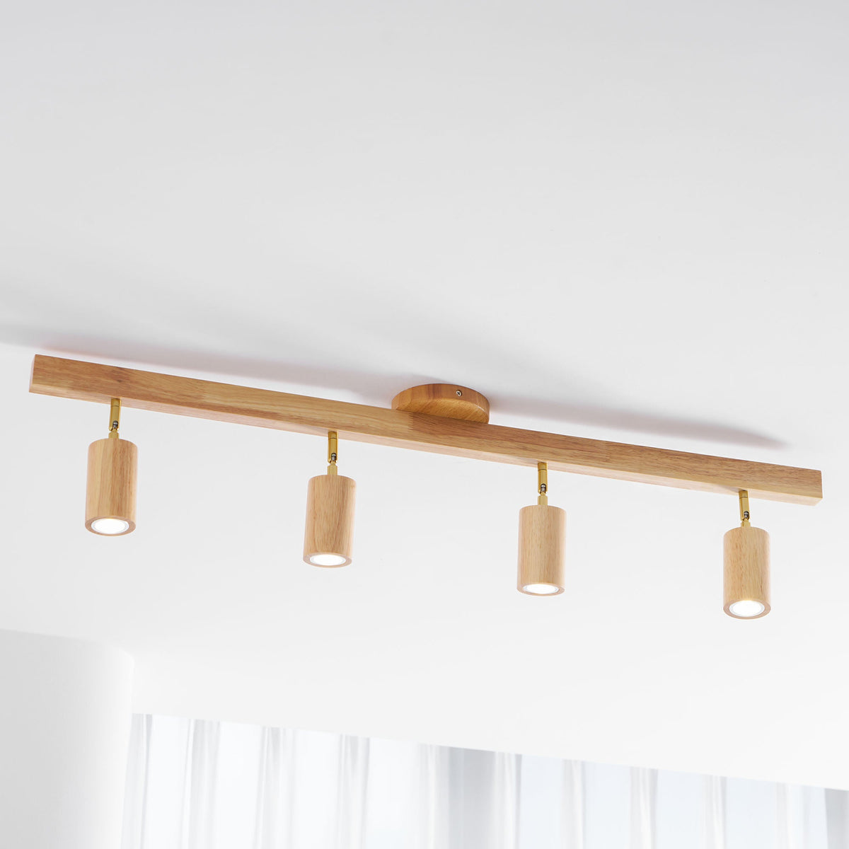 Wood beam multi head track ceiling spotlight further product image 52