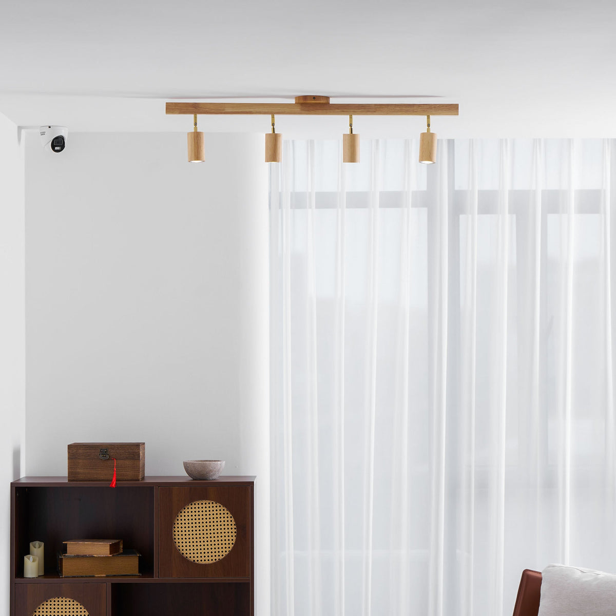 Wood beam multi head track ceiling spotlight supplementary product view 53