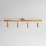 Wood beam multi head track ceiling spotlight alternative angle view 55