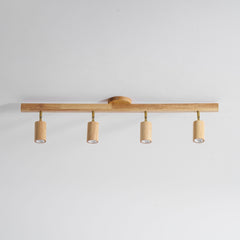Wood beam multi head track ceiling spotlight alternative angle view 55