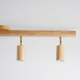 Wood beam multi head track ceiling spotlight colour option view 57
