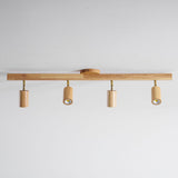 Wood beam multi head track ceiling spotlight alternative angle view 61