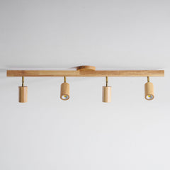 Wood beam multi head track ceiling spotlight alternative angle view 61