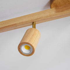 Wood beam multi head track ceiling spotlight colour option view 63